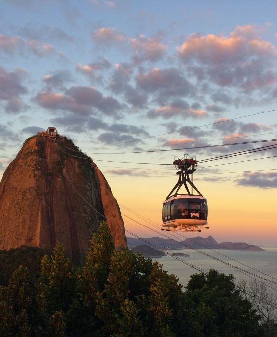 Cable car to Sugarloaf mountain in Rio de Janeiro